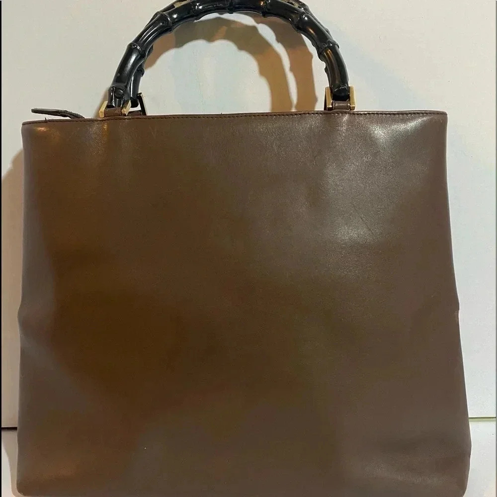 Gucci Diana vintage brown leather bamboo handle bag